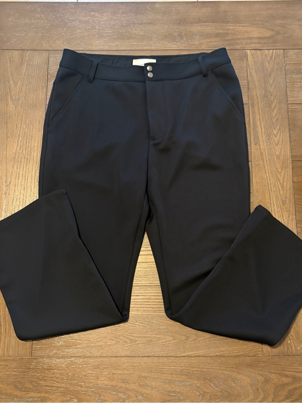 Anthropologie Black Straight-Leg Trousers